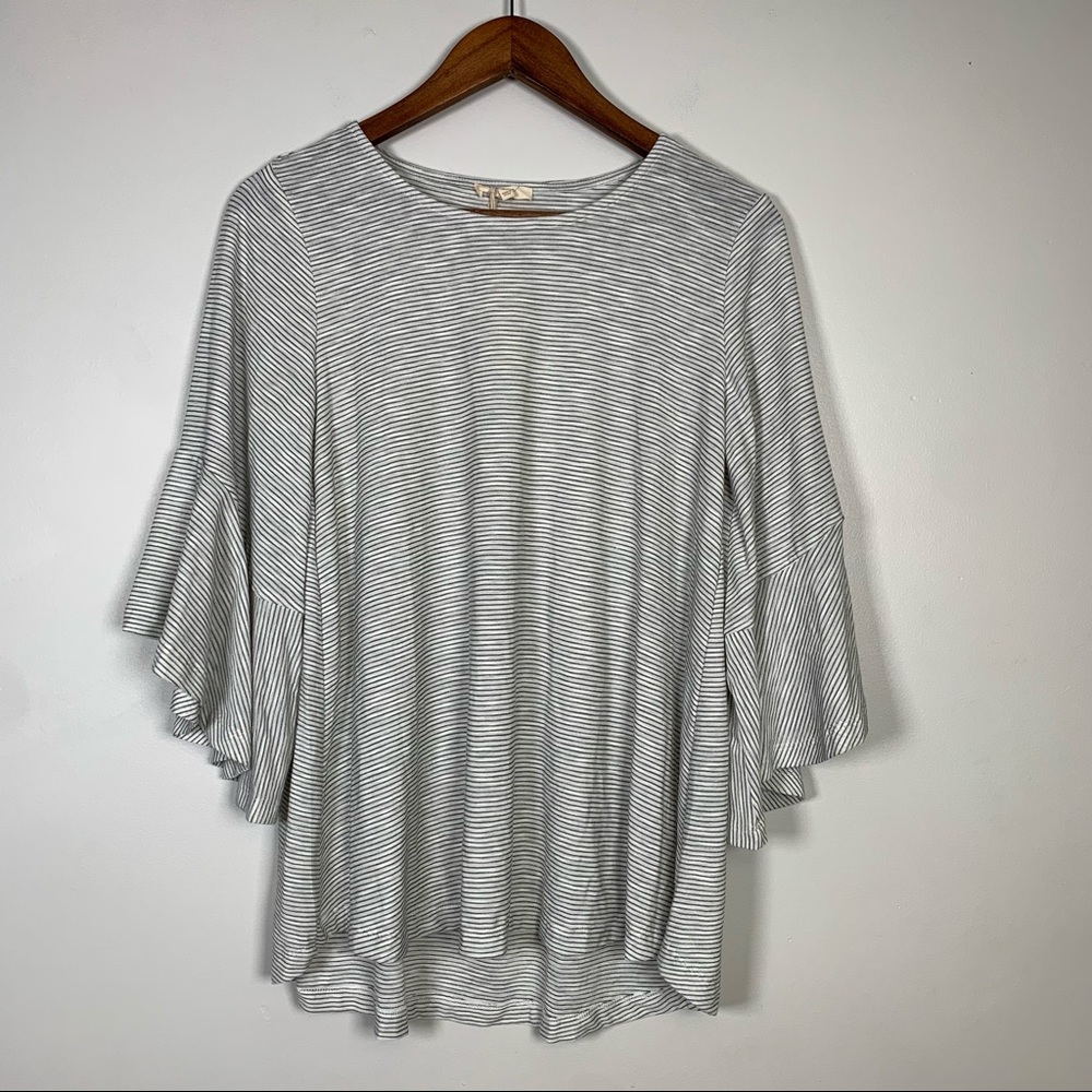 New With Tags Mystree 3/4 Bell Sleeved Striped Shirt